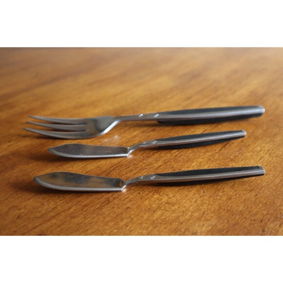 Mar-Crest MCFMCF3 Stainless Ebony 2 Star Twin Starburst: Meat Fork Spreader - Picture 10 of 10